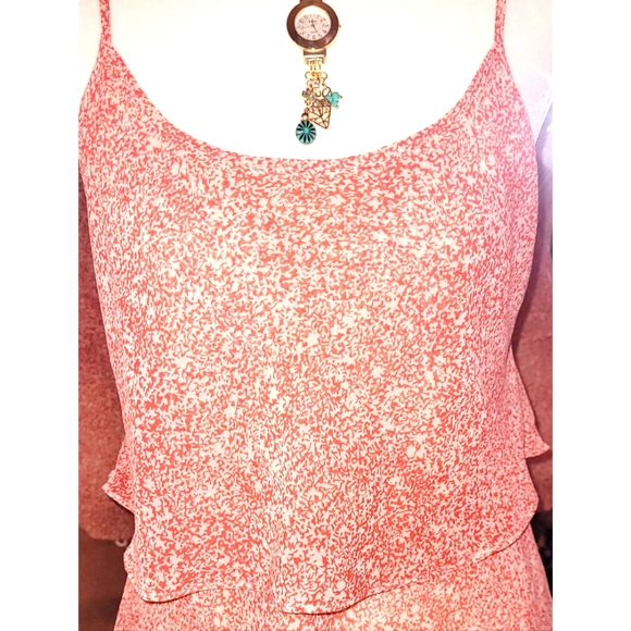 ❤CAbi PAPRIKA RED RUFFLED BLOUSE WITH SPAGHETTI STRAPS, SZ SMALL - Picture 8 of 9